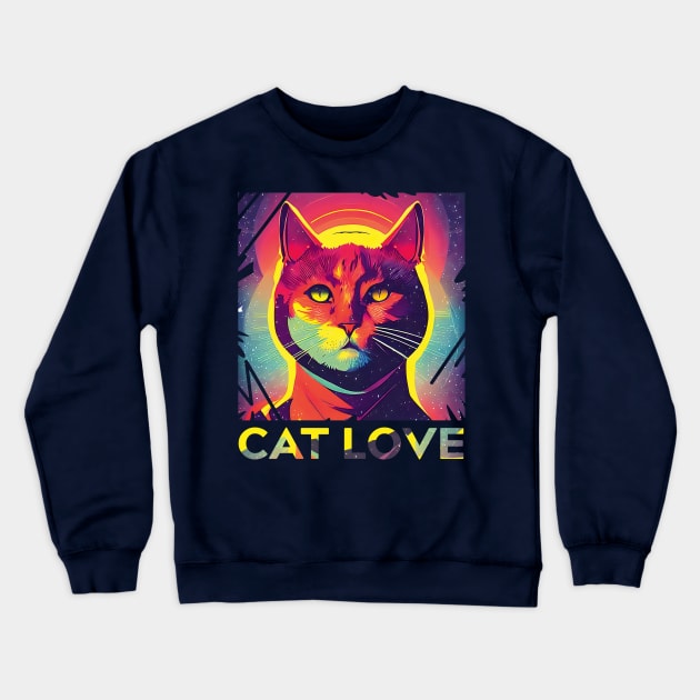 Cat love Crewneck Sweatshirt by FerMinem